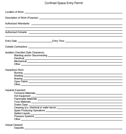 Download a fillable PDF Form 34-1 Confined Space Entry Permit (cont'd)